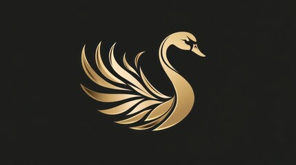 Golden swan elegance logo design