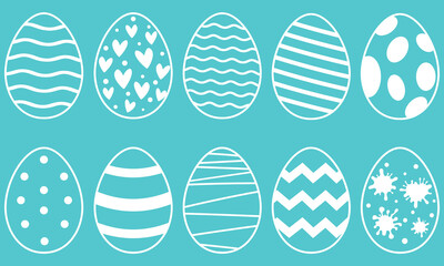 Vector Easter pattern with Easter egg drawings