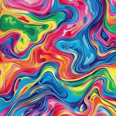 Fototapeta premium Abstract Multicolored Swirling Painting with Vibrant Hues