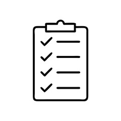 Checklist with completed tasks, productivity and organization