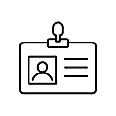 Office ID badge icon, employee identification symbol