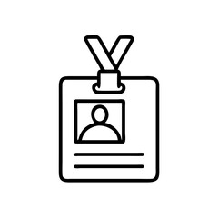 Badge icon, employee identification symbol