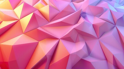 Fototapeta premium Abstract Pink Purple Orange Low Poly Background