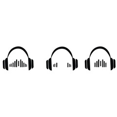 vector, headphones, music, microphone, noise, listening, internet, simplicity, headset, connection, playing, speaker, telephone, black and white, shadow, long, icon set, horizontal, concepts, clip art