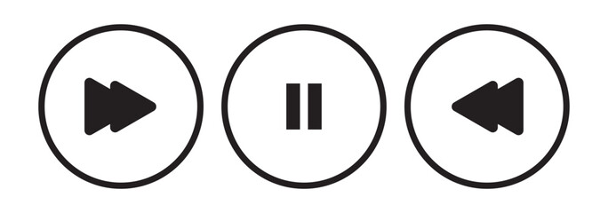 black and white & coloring button music button set. Play button icon set. Start symbol vector illustration isolated. EPS 10.