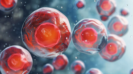 This Stem cells shown in detail, illustrating their potential in regenerative medicine and therapy.