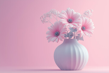 vase with pink flowers