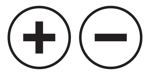 Fototapeta premium Plus, minus icon set. Calculator, math icon. Plus, minus, multiply, equal and divide sign. EPS 10