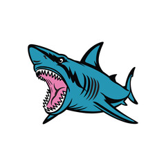 Adorable Yet Fierce Shark Cartoon – High-Quality Digital Illustration for Prints & Merch

