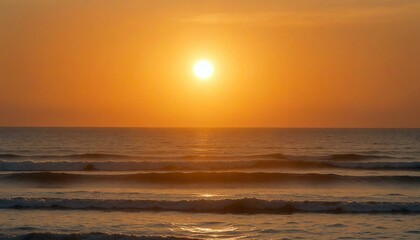 Fototapeta premium Gentle Waves at Sunset Over Ocean