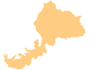 福井県　地図　黄色　イラスト