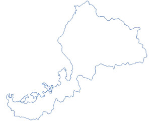 福井県　地図　白　イラスト