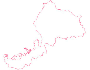 福井県　地図　白　イラスト