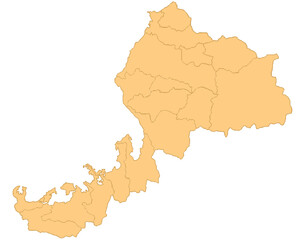 福井県　地図　黄色　イラスト