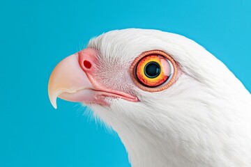 Obraz premium A hyper-detailed close-up of an eagleâ€™s eye, reflecting the vast landscape it surveys