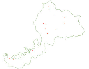 福井県　地図　白　斑点　イラスト