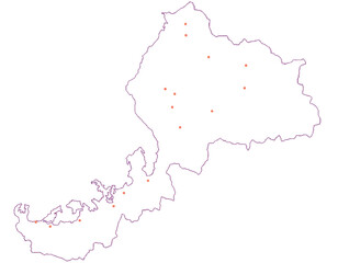 福井県　地図　白　斑点　イラスト