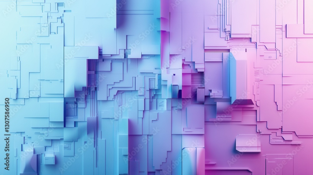 Poster futuristic paper art background with layered cut outs reflecting cyber politics and digital rights i