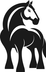 Minimalist Dark Horse Logo