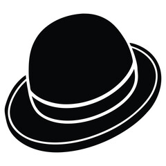 bowler hat of a silhouette art