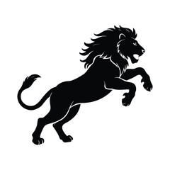 jumping lion of a silhouette art