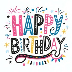 Obraz premium Happy Birthday Typography Design