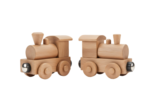 Rustic Wooden Toy Trains for Children, Simple Design for Imaginative Play and Early Learning Activities