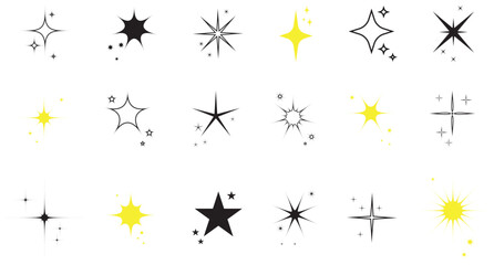 Star vector isolated icon in white background. Stars vector icons. Stars collection. Black and gold Stars isolated on white background. Vector Star.
