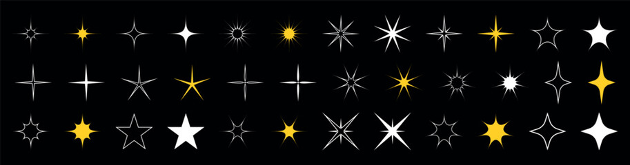 Star vector isolated icon in white background. Stars vector icons. Stars collection. Black and gold Stars isolated on white background. Vector Star.