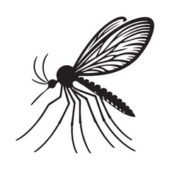 Striking Mosquito Silhouette Vector Graphic for Educational Biology Content