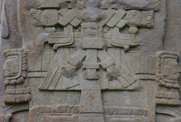 Detail of a Mayan stele at the Quirigua site, Guatemala