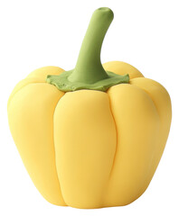 PNG Pastel yellow bell pepper vegetable clay representation.