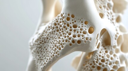 Obraz premium A close-up of the human knee joint, showcasing intricate patterns and textures in the bone structure.