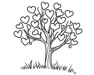 Heart Tree Drawing Simple Art