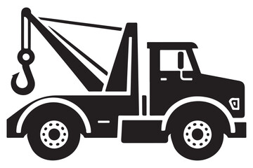 Efficient Tow Truck Silhouette Illustration Emergency Roadside Assistance Company