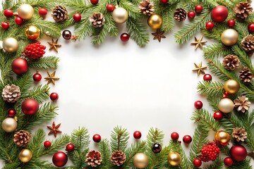 Christmas wreath with red and gold ornaments