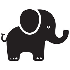 Elephant silhouette illustration of a standing animal vector image