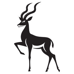 Proud Sable Antelope Illustration Standing Tall Vector Wildlife Image