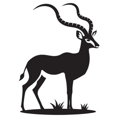 Fototapeta premium Majestic Sable Antelope Silhouette Vector Illustration Ideal for Wildlife Designs