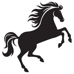 Energetic Horse Silhouette Vector Image Conveying Raw Power Design