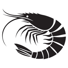 Elegant Shrimp Silhouette Vector Illustration Seafood Culinary Icon