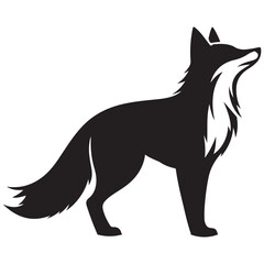Majestic Black Fox Silhouette Vector Design Forest Creature Artwork