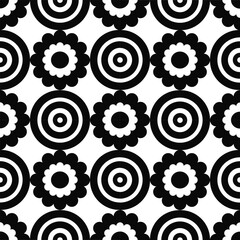 abstract seamless pattern seamless geometric pattern Triangle, square, circle, heart, grid, black and white, line, flower, leaf, White, black, black and white, Geometry, grid, flower, fabric pattern