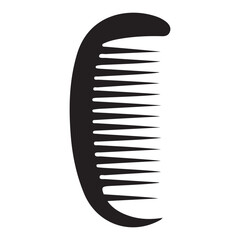 Curved Handle Hair Comb Silhouette for Easy Styling Solution
