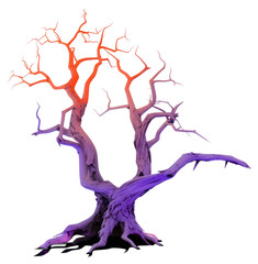 PNG Vibrant twisted tree illustration