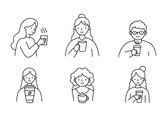 This icon represents people drinking coffee and is isolated for use in digital environments.
