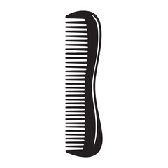 Elegant Hair Comb Silhouette Illustration for Styling and Grooming