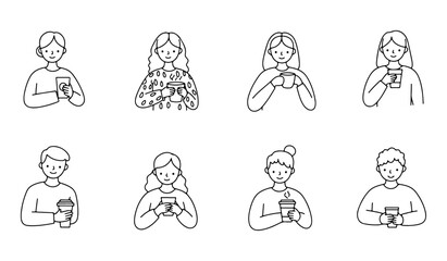 The coffee drinking people icon is an editable vector icon that can be used on websites and applications.