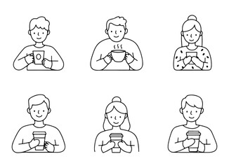 The coffee drinking people icon can be used on websites and applications, and also has an editable vector file.