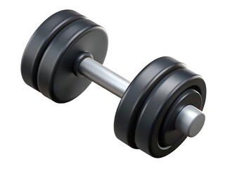 3D Render of a Black Dumbbell Isolated on White